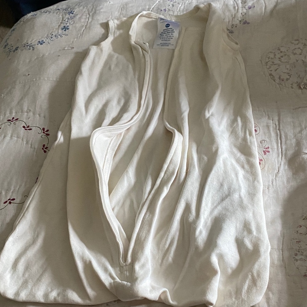 Cream Sleeveless Newborn SleepSack